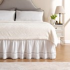  Wrap Around Ruffled Lace Bed Skirt  Full twin-15  Drop Floral Lace white
