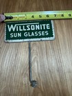Rare  Willsonite Store Display Sign Topper - Retro Sunglasses Metal