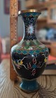 Antique 9  Chinese Cloisonne Dragon Vase Republic Era Heavy Brass China Mark