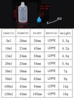 5ml 10ml 30ml 120ml Plastic Squeezable Dropper Bottles Eye Liquid Dropper Ldpe