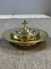 Communion Bread Plate 10  Rw 504 Ab  Church Gold Tray Stackable With Cross Lid B
