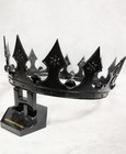 Renaissance Headpiece  Halloween Costume  Regal Black Crown  Black Stone Crown
