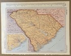 1953 Vintage Atlas Map Page - Pennsylvania Map On One Side And South Carolina   