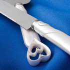 Interlocking Double Heart Wedding Guest Book Pen Champagne Flutes Cake Knife Set