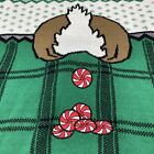 Ugly Christmas Sweater Rudolph Red Nose Reindeer Poop Candy Tail Back Men 2xl