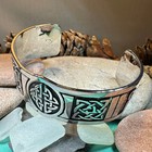 New Pewter Ancient Knots Celtic Cuff Bracelet Irish Scottish Norse Wide Bangle