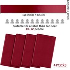 4 Pack Satin Table Runner 12x108 Inch Silk Fabric Wedding Party Banquet