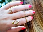 New Ring Band Gold   Silver Mid Above Knuckle Tip Finger Stacking Set Of 5 Pcs