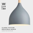 Modern Pendant Light  6 6 x6 6 x7  Iron Hanging Fixture With Warm Oak Woodgra   