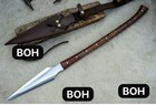 Custom Handmade High Carbon Steel Boar Hunting Spear With Leather Sheath