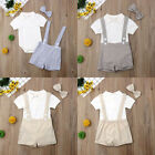 Newborn Baby Boy Girl Outfits Clothes Romper Tops Jumpsuit Shorts Pants 3pcs Set