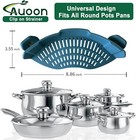 Clip On Strainer Silicone For All Pots And Pans  Pasta Strainer Silicone Blue