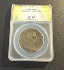 1825 Portugal 40 Reales Anacs Vf20 Details Corroded - Large Thick Heavy Bronze