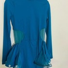 Balera Long Sleeve Teal Bustle Biketard Dance Costume Size La