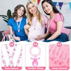Pacifier Necklace 60 Pieces Baby Shower Party Favors Girl Style Pink White Charm