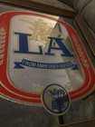 Vintage La Anheuser Busch Budweiser Beer Sign Bar Mirror Rare 20x18 Smoked Glass
