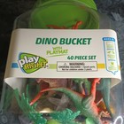Playright Dino Bucket 40 Piece Set With Playmat Kids Dinosaur Figures Multicolor