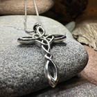 Celtic Cross Necklace Irish Scottish Welsh Religious Pendant 925 W free Chain