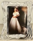 Mikasa Amore Art Deco Crystal Engraved Frosted Roses 5x7 Photo Frame