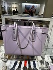 Michael Kors Voyager Women Large Saffiano Leather Mf Top Zip Tote Bag Lt Quartz