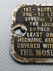 Vintage Mosler Safe Instruction Aluminum Tag Emblem