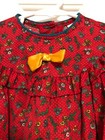 Vintage Kate Greenaway Red Green Floral Dots Girls Dress Size 6 Vguc