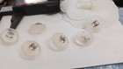 Chanel Button Single  one  17  Mm Silver Tone   Frosted  Resin metal France