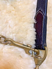 Top Quality Lead Shank  Dark Oil Premium Leather  Solid Brass Chain   Snap  8 Ft