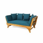 Oceanna Outdoor Acacia Wood And Rope Expandable Daybed With Cushions