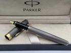 Grey Grid Parker Sonnet Series Fine  f  Nib Rollerball Pen Black Ink With Box