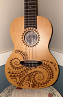 New Luna Uke Tattoo Spruce Four String Concert Mahogany Ukelele W  Gigbag Case