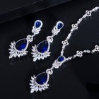 Wedding Bridal  Cz Jewelry Set Zirconia Necklace Earrings Set