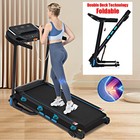 New 3 5hp Foldable Incline Treadmill 10mph Quiet For Home Double Deck Technology
