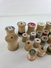 Vintage Wooden Thread Spools Lot Of 23 J P Coats And Misc Spools Assorted Colors