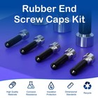 64pcs Rubber End Caps-4 Sizes Round Vinyl Cap 3mm  6mm  9mm  12mm  Black