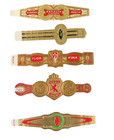 Lot Of 5 Rare Embossed Antique Paper Cigar Bands Gold Foil Red Green Regalia