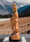 Hand Carved Chinese Wood Boxwood Guan Yin Kwan-yin Goddess Statue 14   