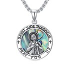 925 Sterling Silver Crucifix Pendant Necklace - St Michael  St Jude  St Christop