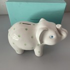 Vintage Tiffany   Co Piggy Bank Elephant With Green Dots  Italy  Late 1990   s
