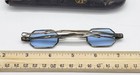 Antique  Civil War Period Spectacles With Blue Tinted Lenses  Hard Case