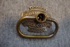 Willimantic Spool Cotton Vintage Metal Cabinet Drawer Pull 2  X 1 5  No Screws