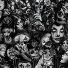 Hydrographic Film Bad Girls Hydro Dipping 7  X 20  Hydro Dip Skulls