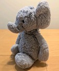 Jellycat London Plush Bashful Elephant Gray Medium 12  Stuffed Animal Retired