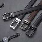 New Genuine Leather Mens Ratchet Belt Belts For Men Adjustable Automatic Buckle