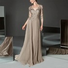 Mother Of The Bride Dresses Elegent Lace Applique Chiffon Wedding Evening Gown