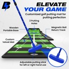 Blulimit Golf Putting Mat - 10ft Wooden Indoor Putting Green With Ball Return   