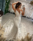 Beach Wedding Dresses Sexy Mermaid Spaghetti Straps Backless V Neck Bridal Gowns