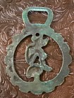Vintage English Horse Brass Medallion Elf-fairy On Mushroom Harness Decoration