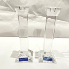 Villeroy   Boch Sienna Crystal Candlesticks Pair Signed Nos Austria Modern 8 