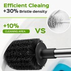 Toilet Plunger And Brush Set  Bathroom Powerful Cleaning Round Bristle Brush -